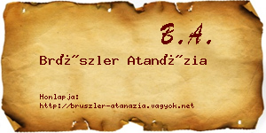 Brüszler Atanázia névjegykártya
